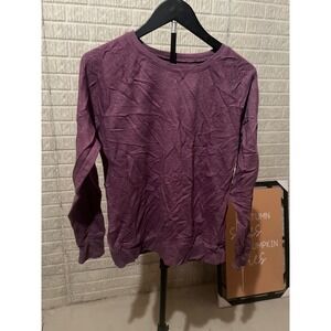 Time‎ and Tru Womens Small Purple Long Sleeve Crew Neck Casual Pullover Top